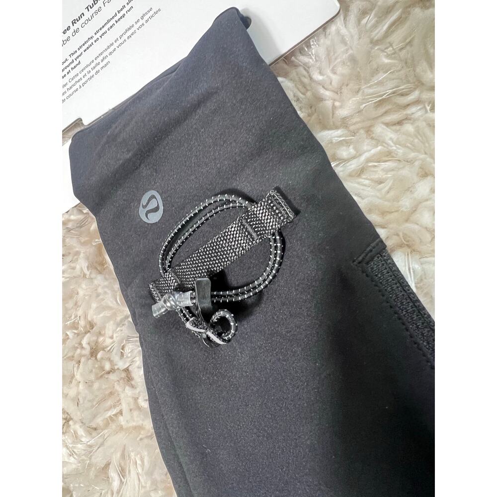 Lululemon M/L Black Running Belt Zipper Pocket Nulux Stretch Sweat Wicking